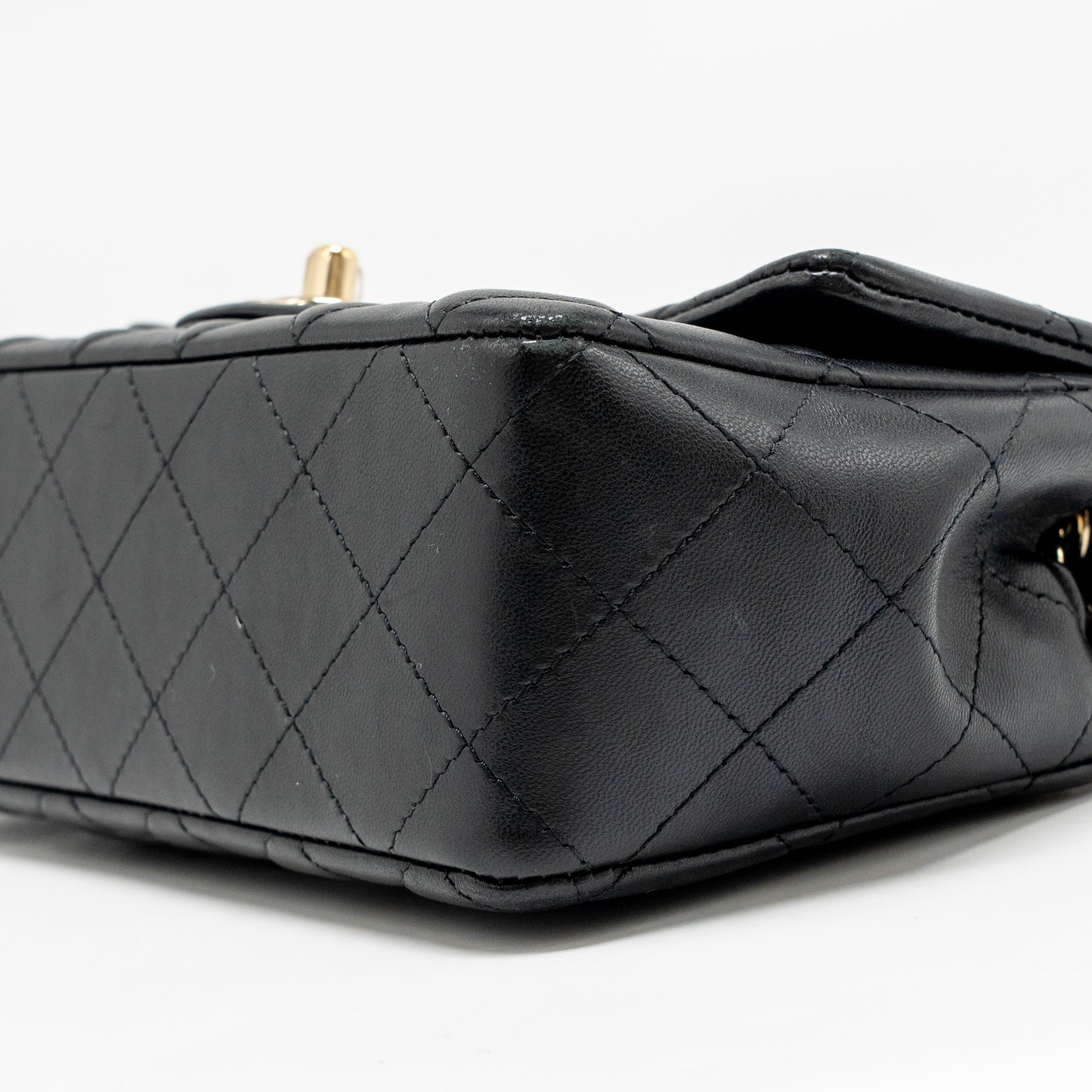 CHANEL COCO CHARMS MINI RECTANGULAR FLAP BAG LAMBSKIN BLACK LGHW