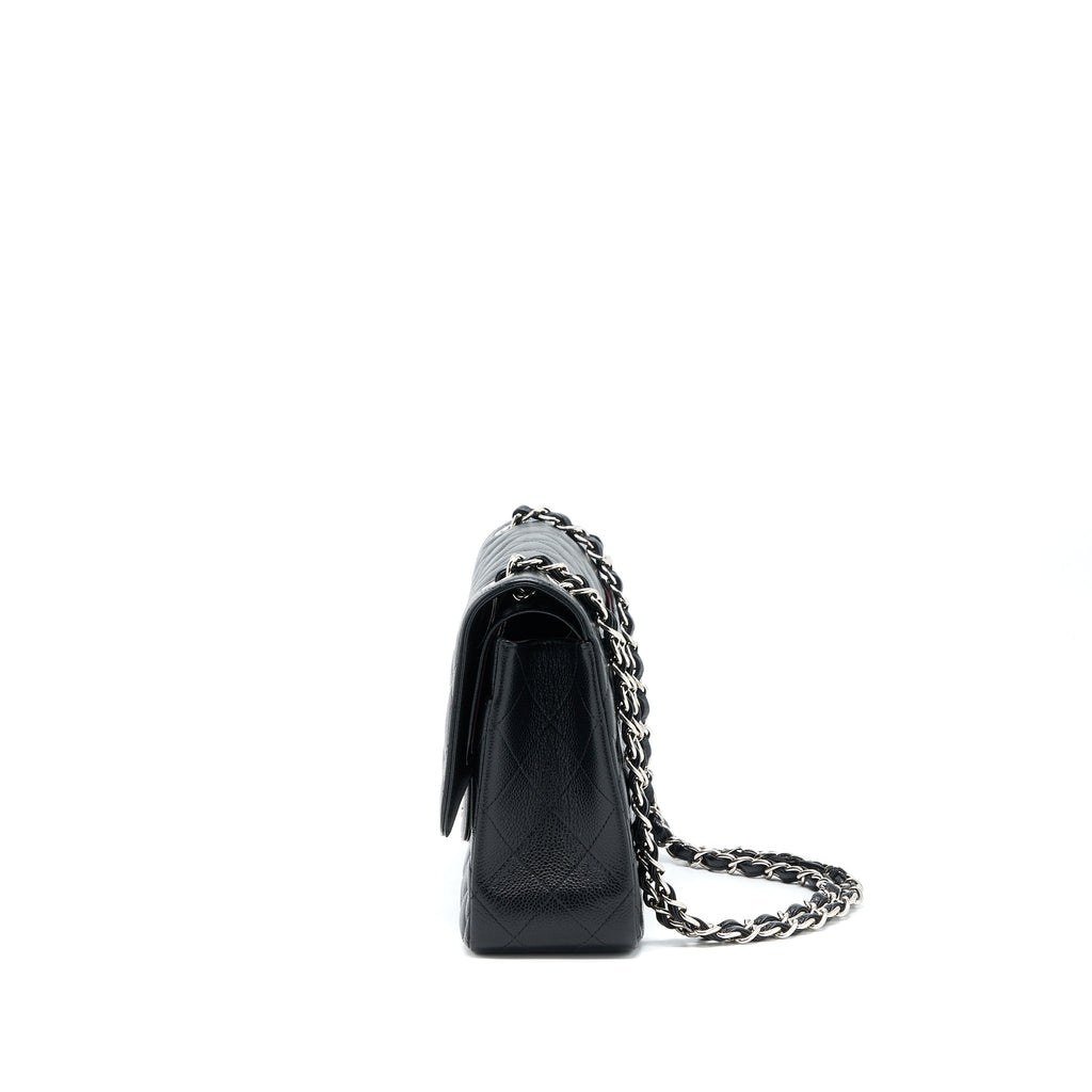 CHANEL CLASSIC JUMBO DOUBLE FLAP BAG CAVIAR BLACK SHW