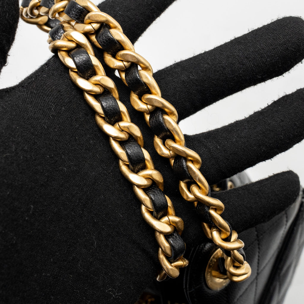 CHANEL SMALL 25 BAG CAVIAR BLACK GHW (MICROCHIP)