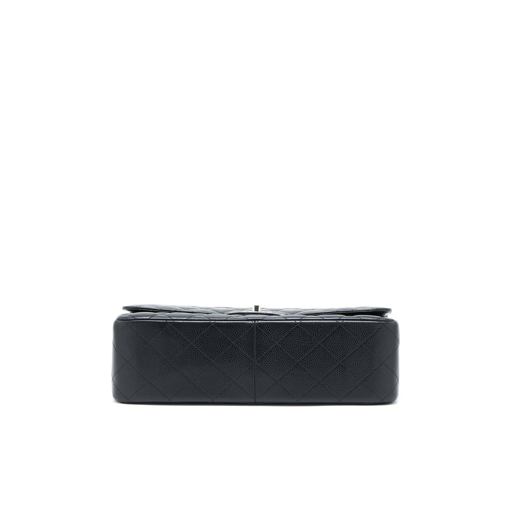 CHANEL CLASSIC JUMBO DOUBLE FLAP BAG CAVIAR BLACK SHW