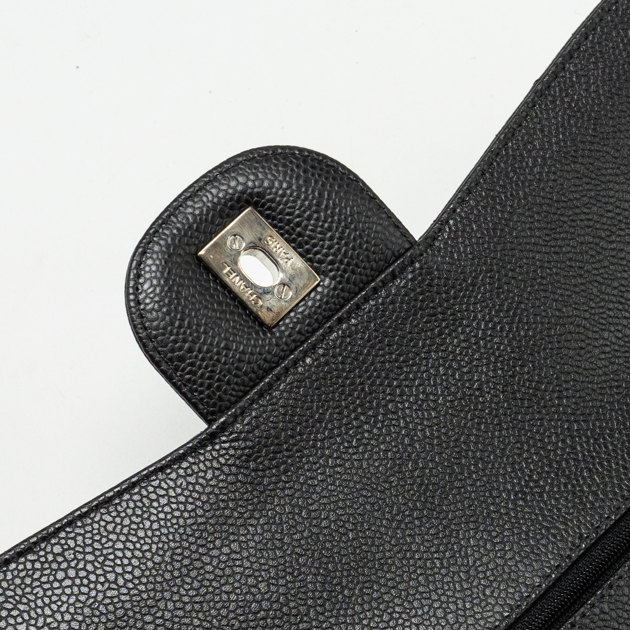 CHANEL JUMBO CLASSIC DOUBLE FLAP BAG CAVIAR BLACK SHW