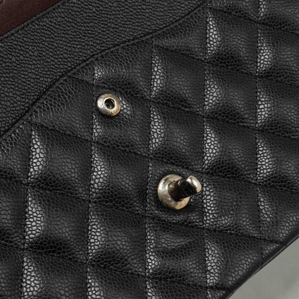 CHANEL JUMBO CLASSIC DOUBLE FLAP BAG CAVIAR BLACK SHW