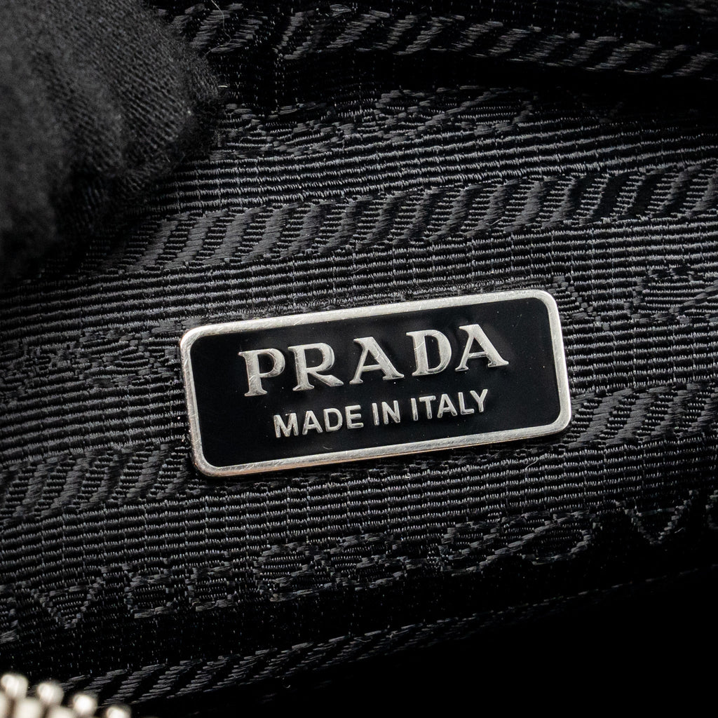 PRADA TRIANGLE SHOULDER BAG LEATHER WHITE SHW