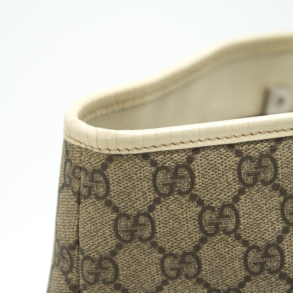 GUCCI TOTE BAG GG SUPREME CANVAS AND LEATHER SHW