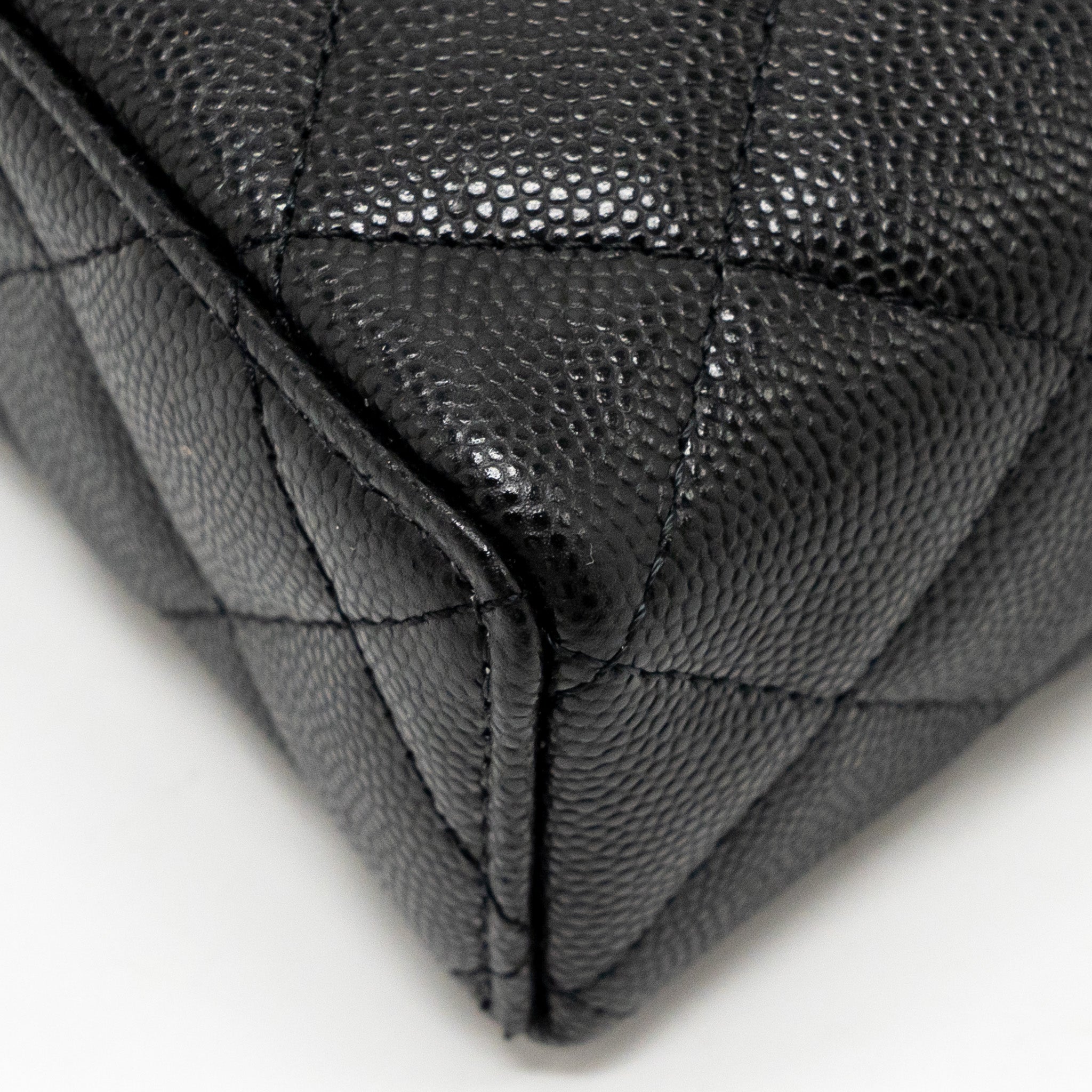 CHANEL TOP HANDLE VANITY BAG CAVIAR BLACK GHW (MICROCHIP)