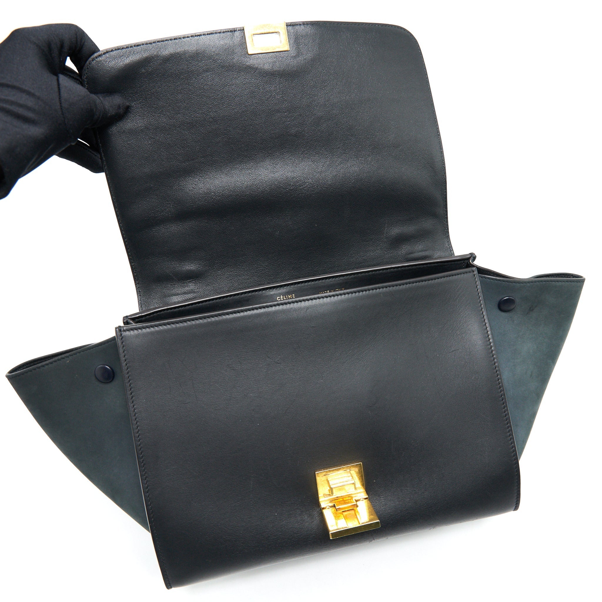 CELINE TRAPEZE BAG DEEP GREY / BLACK GHW