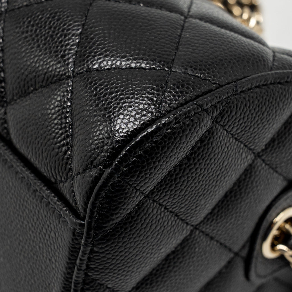 CHANEL 25P MINI BOWLING BAG CAVIAR BLACK LGHW (MICROCHIP)