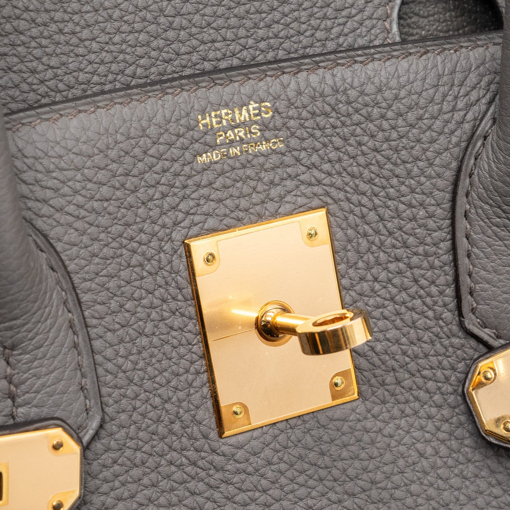 HERMES BIRKIN 30 TOGO LEATHER GRIS ETAIN RGHW
