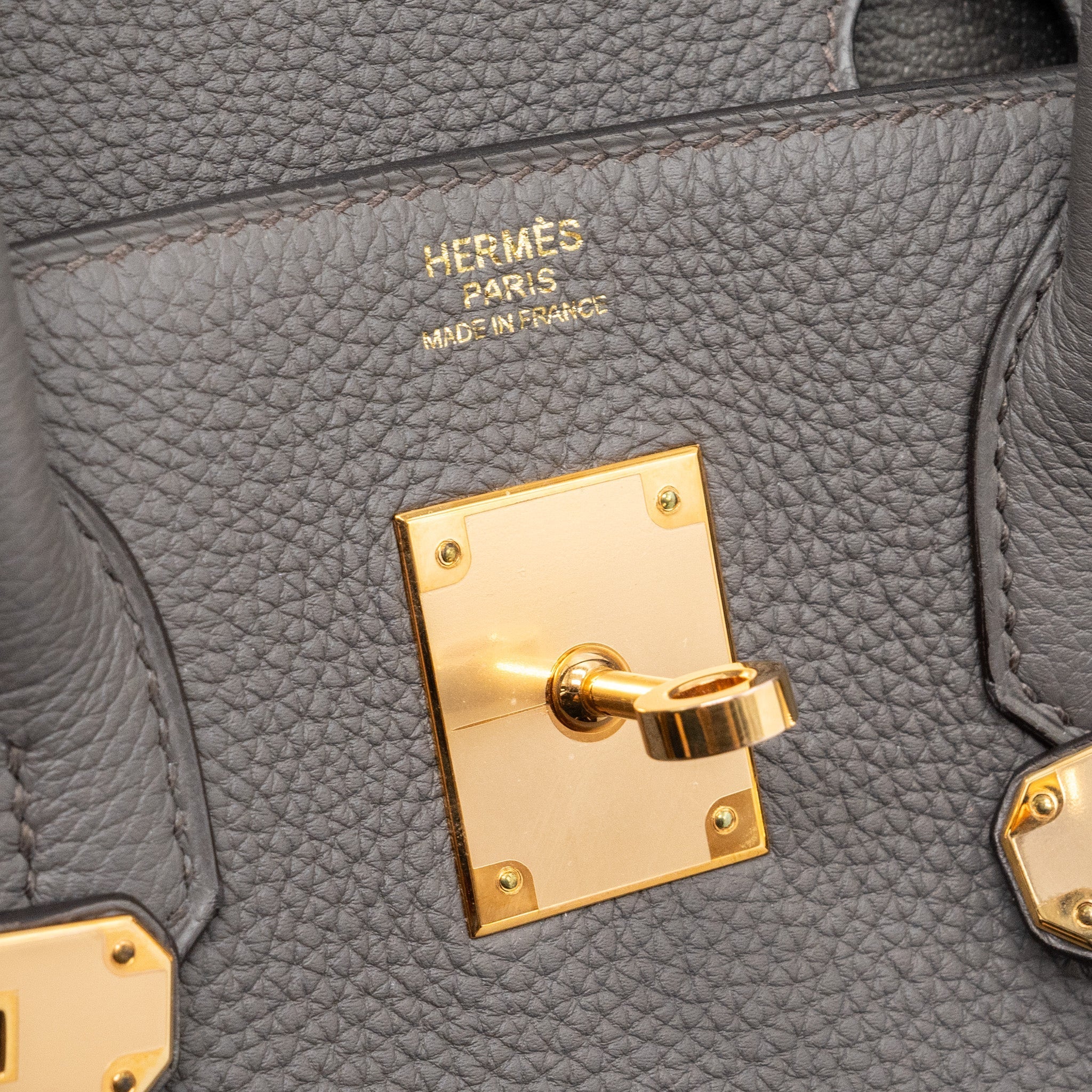 HERMES BIRKIN 30 TOGO LEATHER GRIS ETAIN RGHW