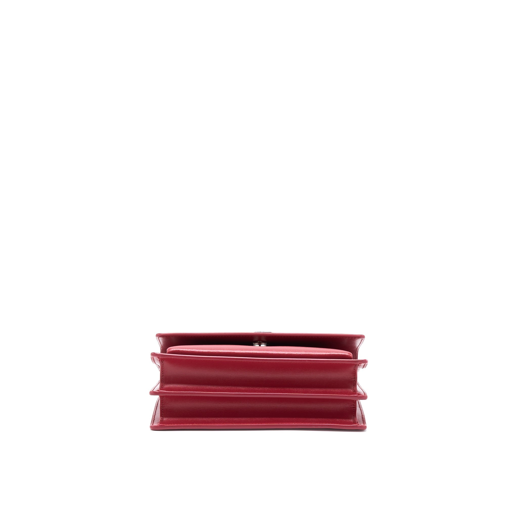 SAINT LAURENT/YSL SUNSET BAG CALFSKIN RED SHW