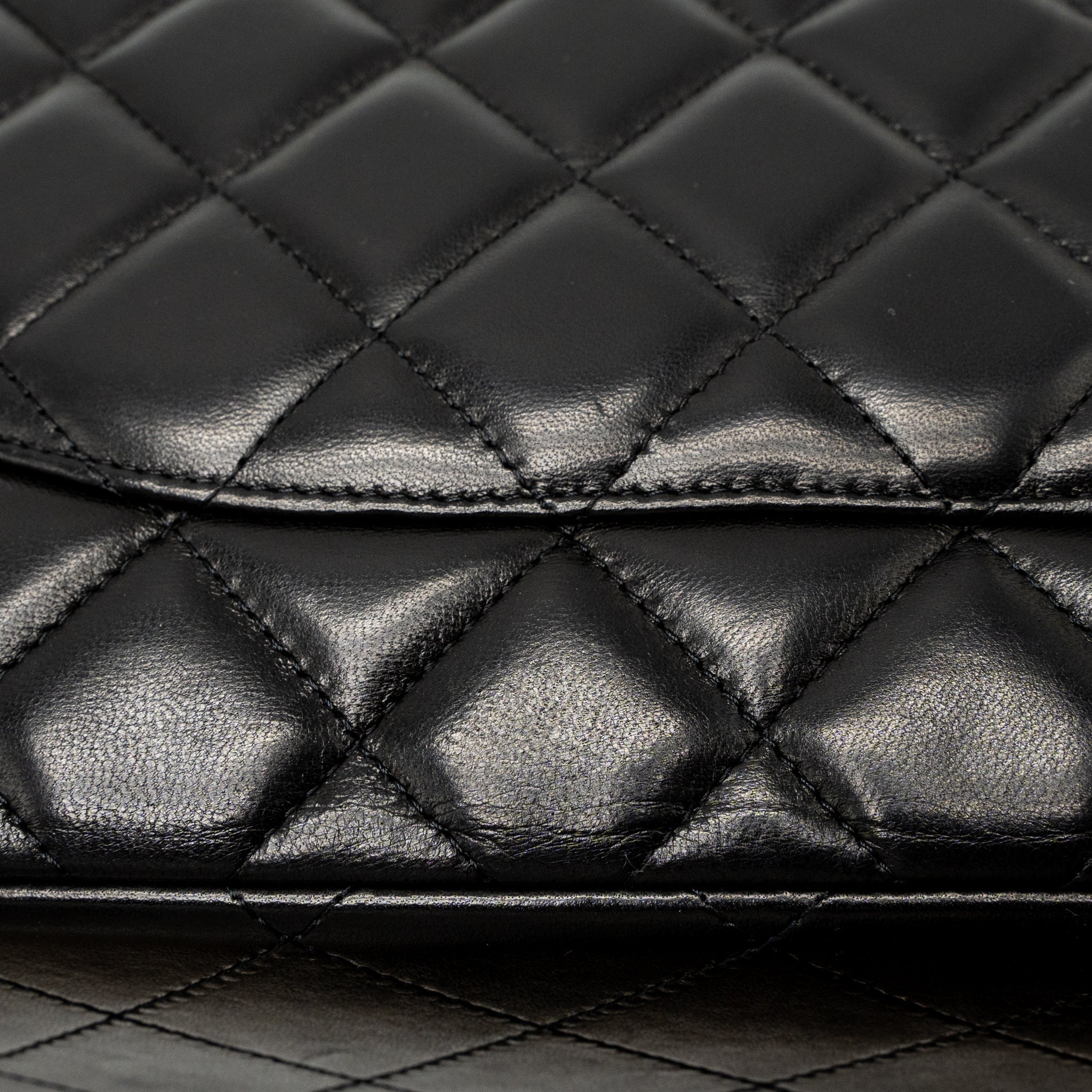 CHANEL MAXI CLASSIC SINGLE FLAP BAG LAMBSKIN BLACK GHW