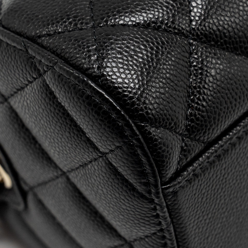 CHANEL 25P MINI BOWLING BAG CAVIAR BLACK LGHW (MICROCHIP)