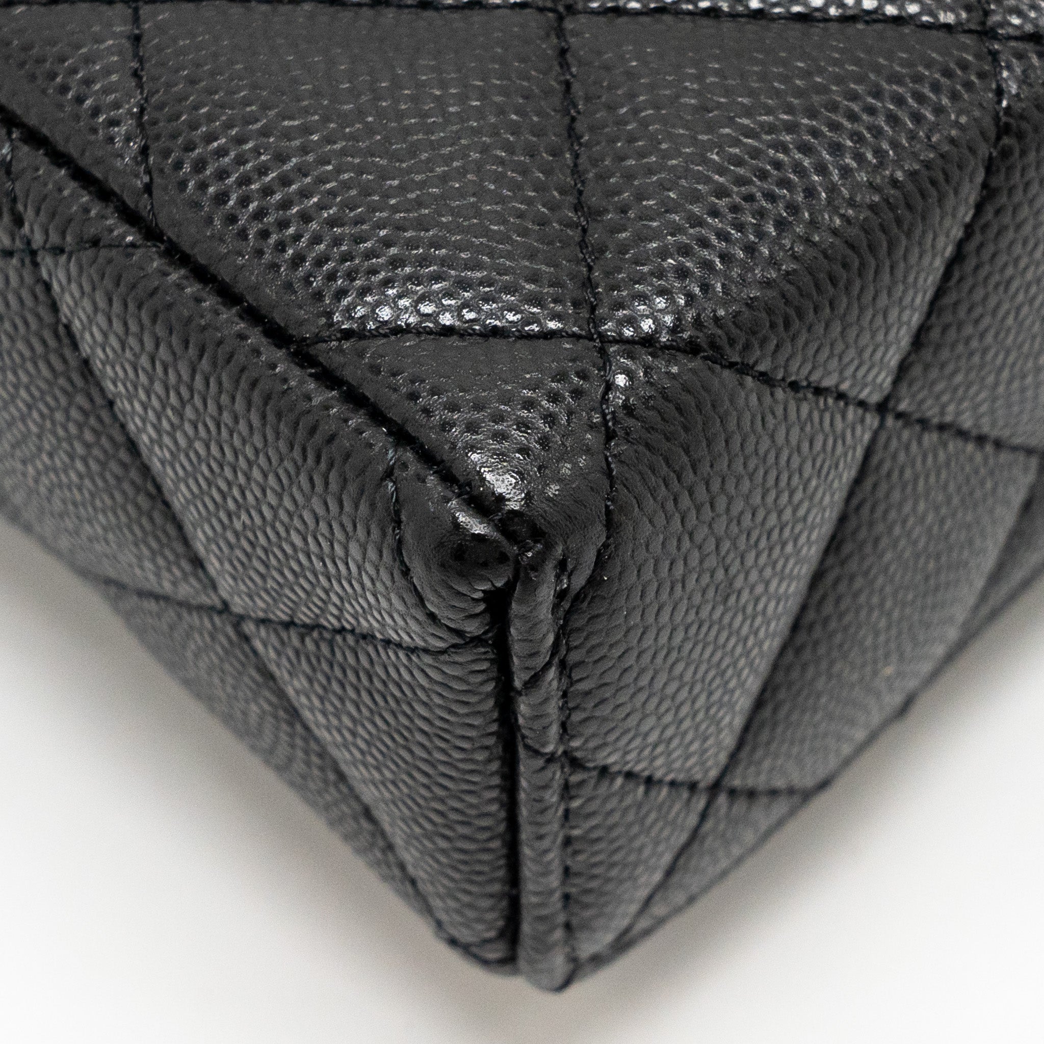 CHANEL TOP HANDLE VANITY BAG CAVIAR BLACK GHW (MICROCHIP)