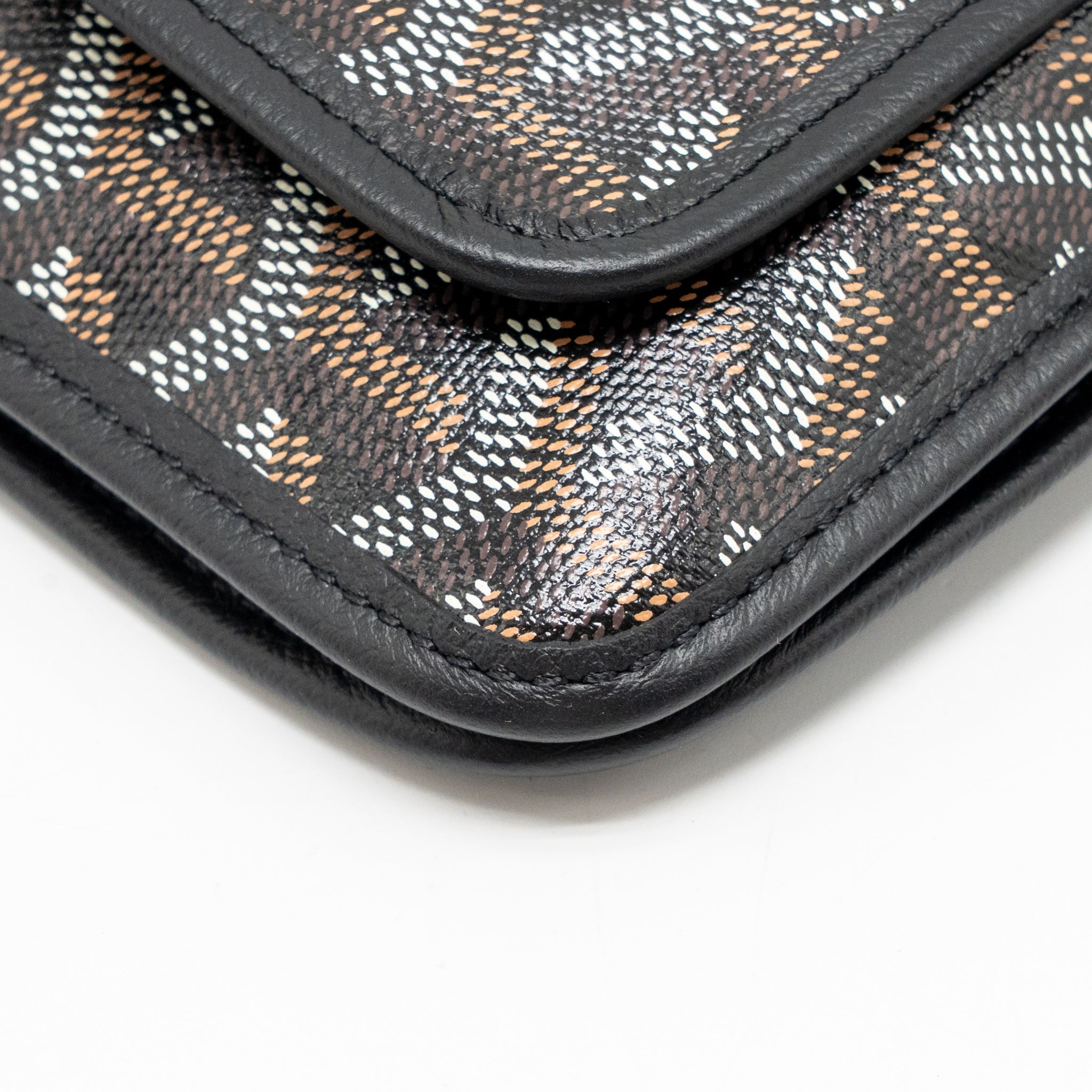 GOYARD PLUMET POCKET POCHETTE GOYARDINE CANVAS BLACK SHW