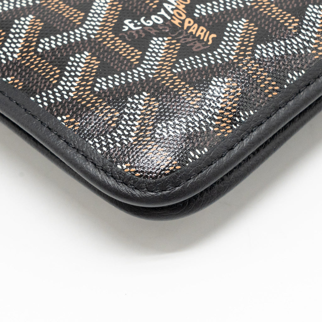GOYARD PLUMET POCKET POCHETTE GOYARDINE CANVAS BLACK SHW