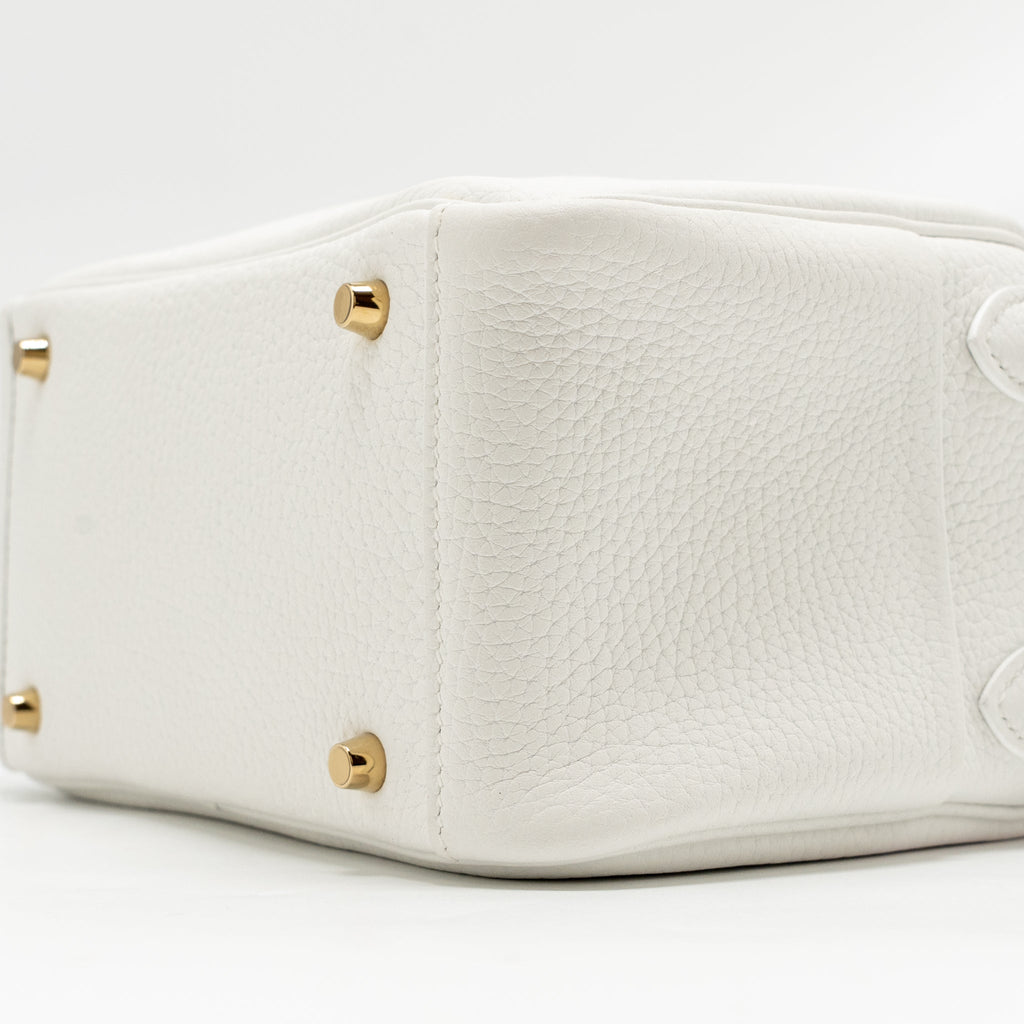 HERMES MINI LINDY II CLEMENCE NEW WHITE GHW
