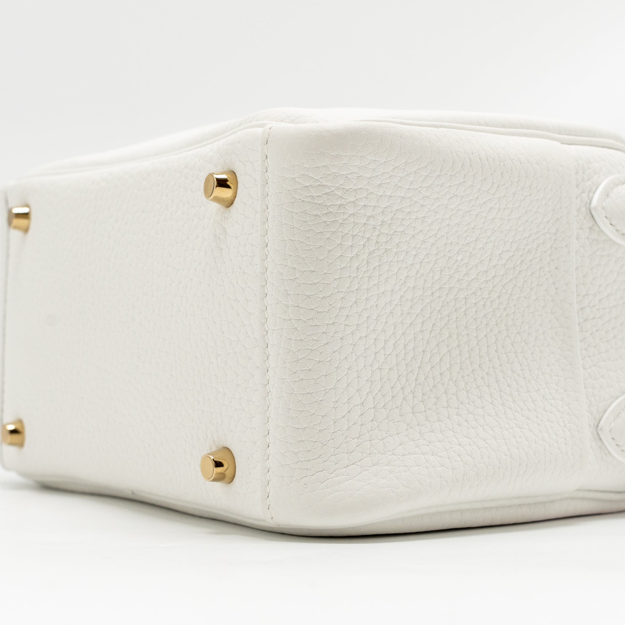 HERMES MINI LINDY II CLEMENCE NEW WHITE GHW