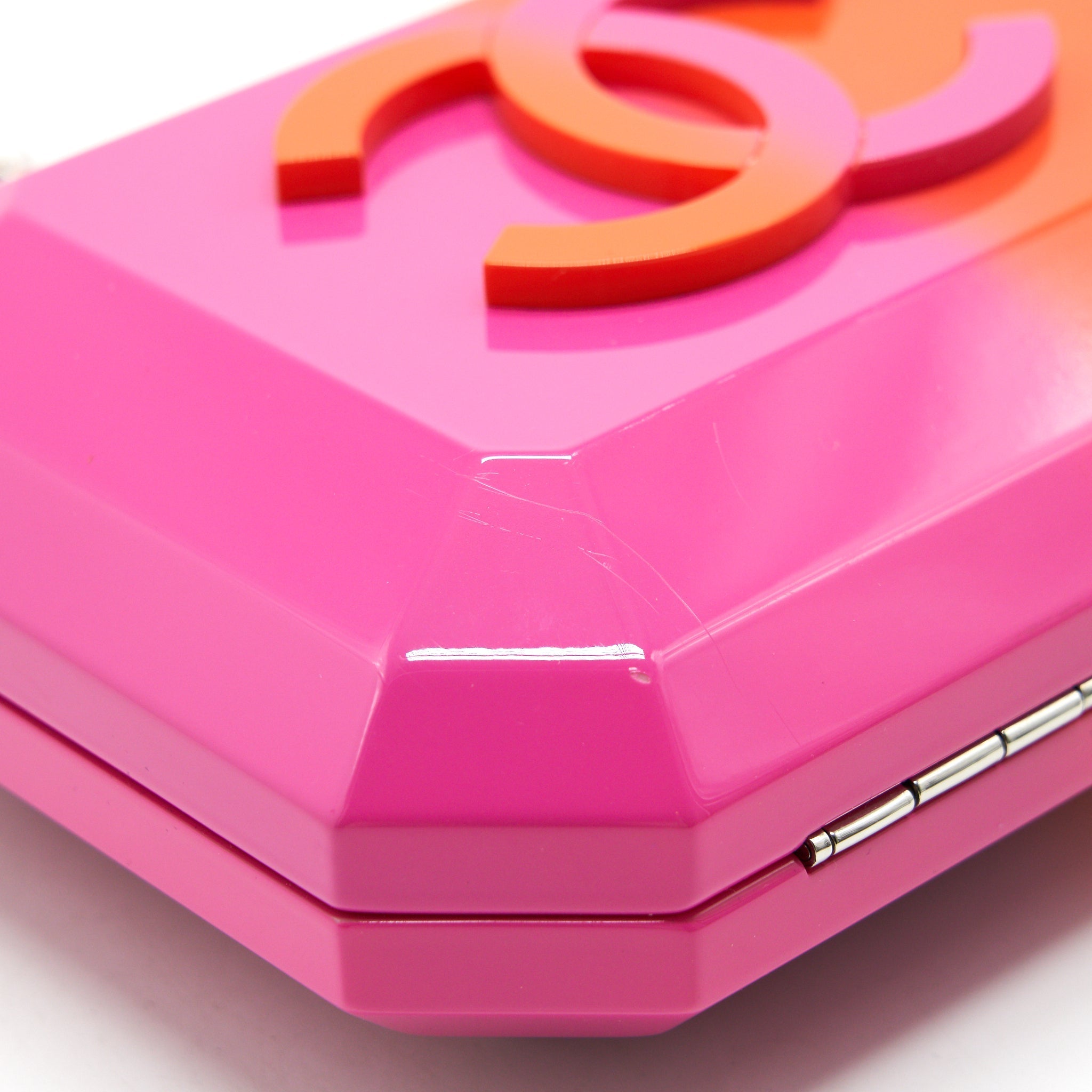 CHANEL RUNWAY MINAUDIERE CLUTCH PINK/ ORANGE