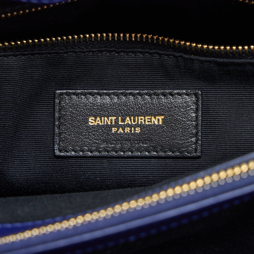 SAINT LAURENT/YSL MEDIUM LOULOU SHOULDER BAG CALFSKIN BLUE GHW