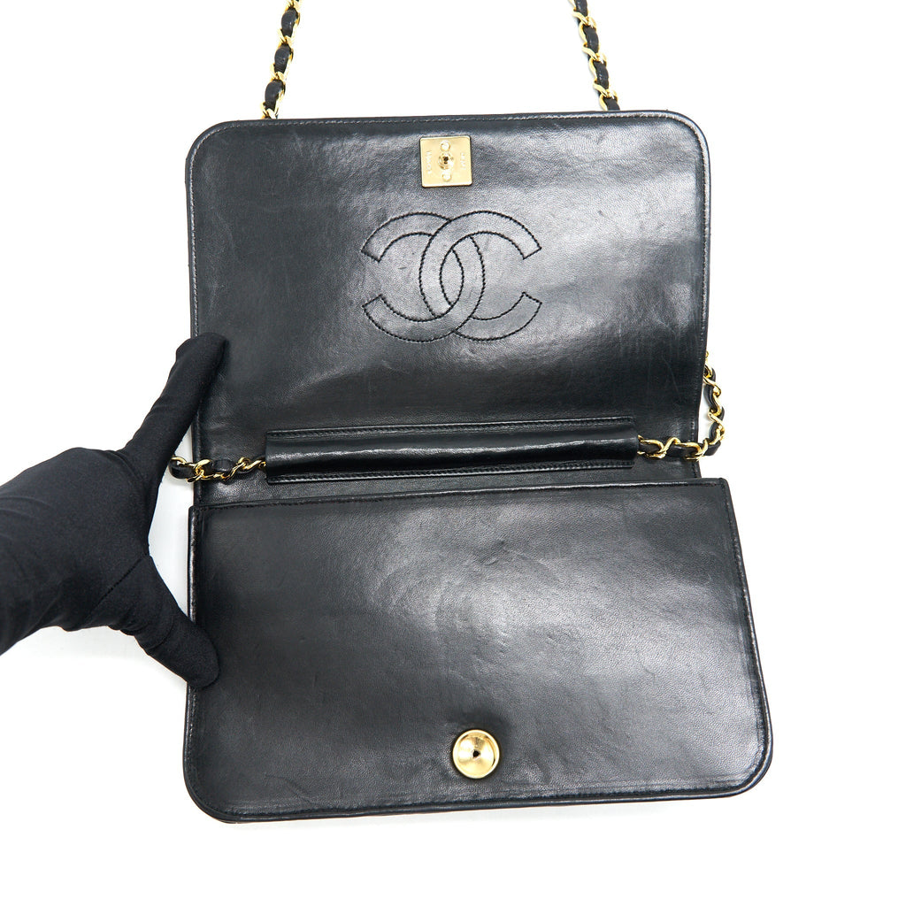 CHANEL VINTAGE QUILTED LAMBSKIN FLAP SHOULDER BAG