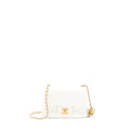 CHANEL PEARL CRUSH MINI SQUARE LAMBSKIN WHITE BRUSHED GHW (MICROCHIP)