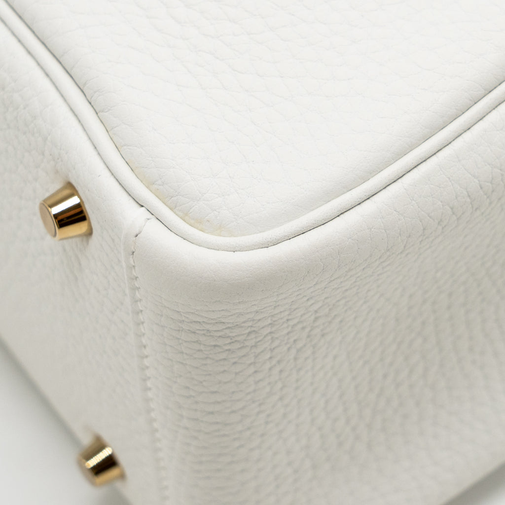 HERMES MINI LINDY II CLEMENCE NEW WHITE GHW
