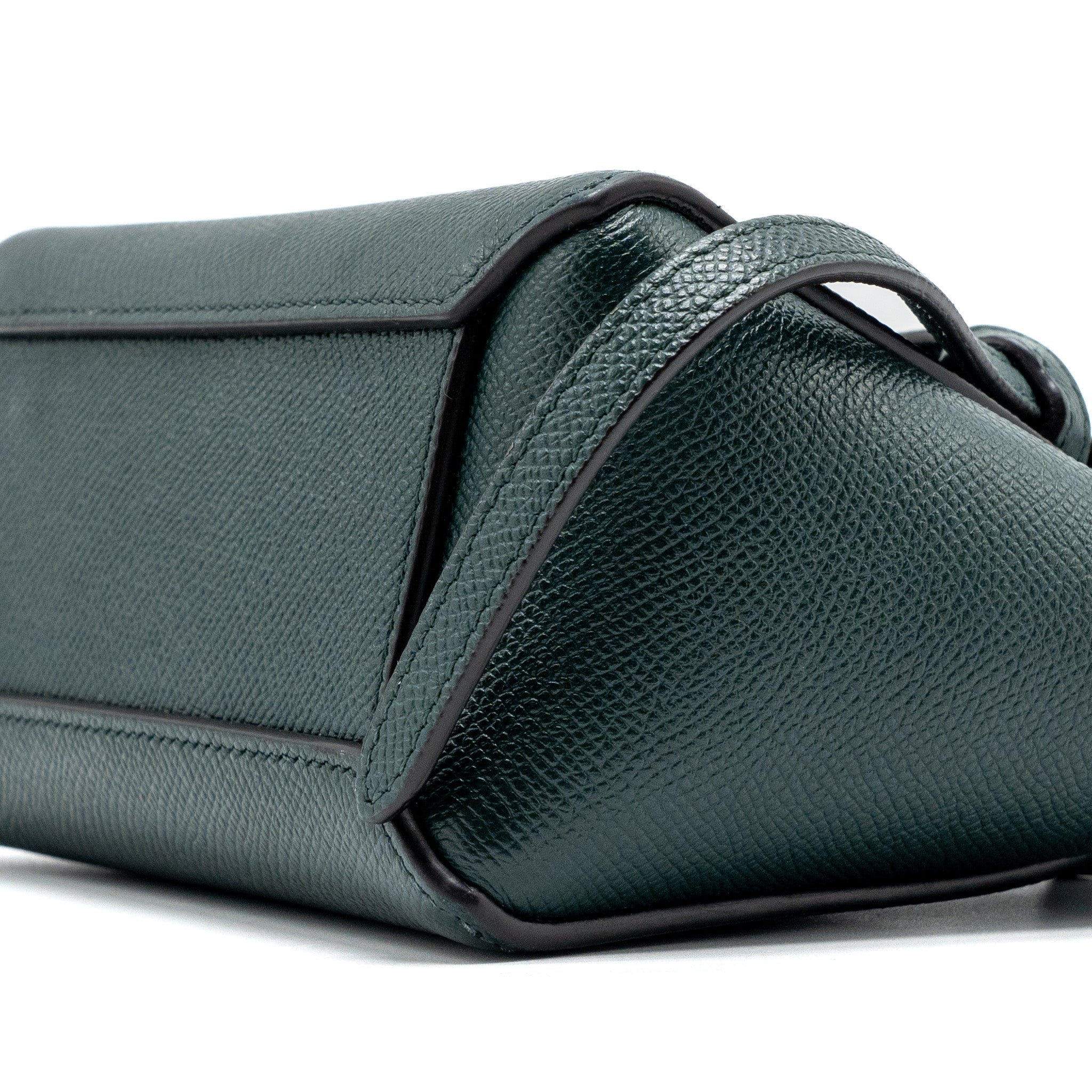 CELINE PICO BELT BAG GRAINED CALFSKIN DARK GREEN GHW