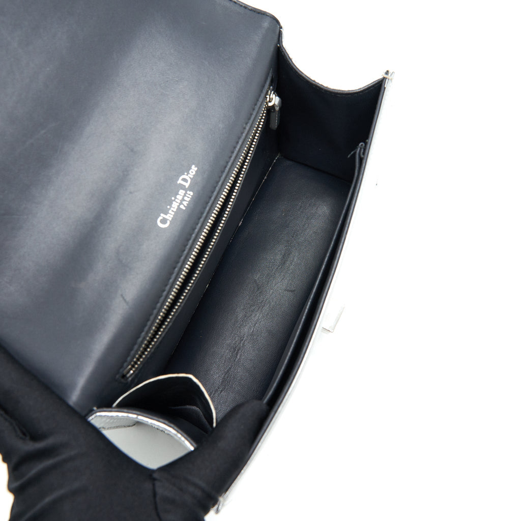 DIOR MEDIUM DIORMA METALLIC SILVER WITH SHW