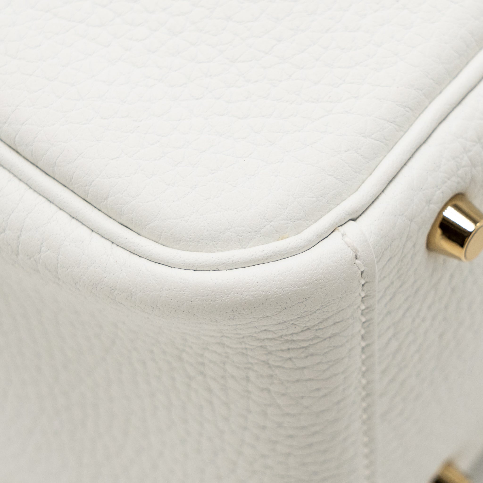 HERMES MINI LINDY II CLEMENCE NEW WHITE GHW