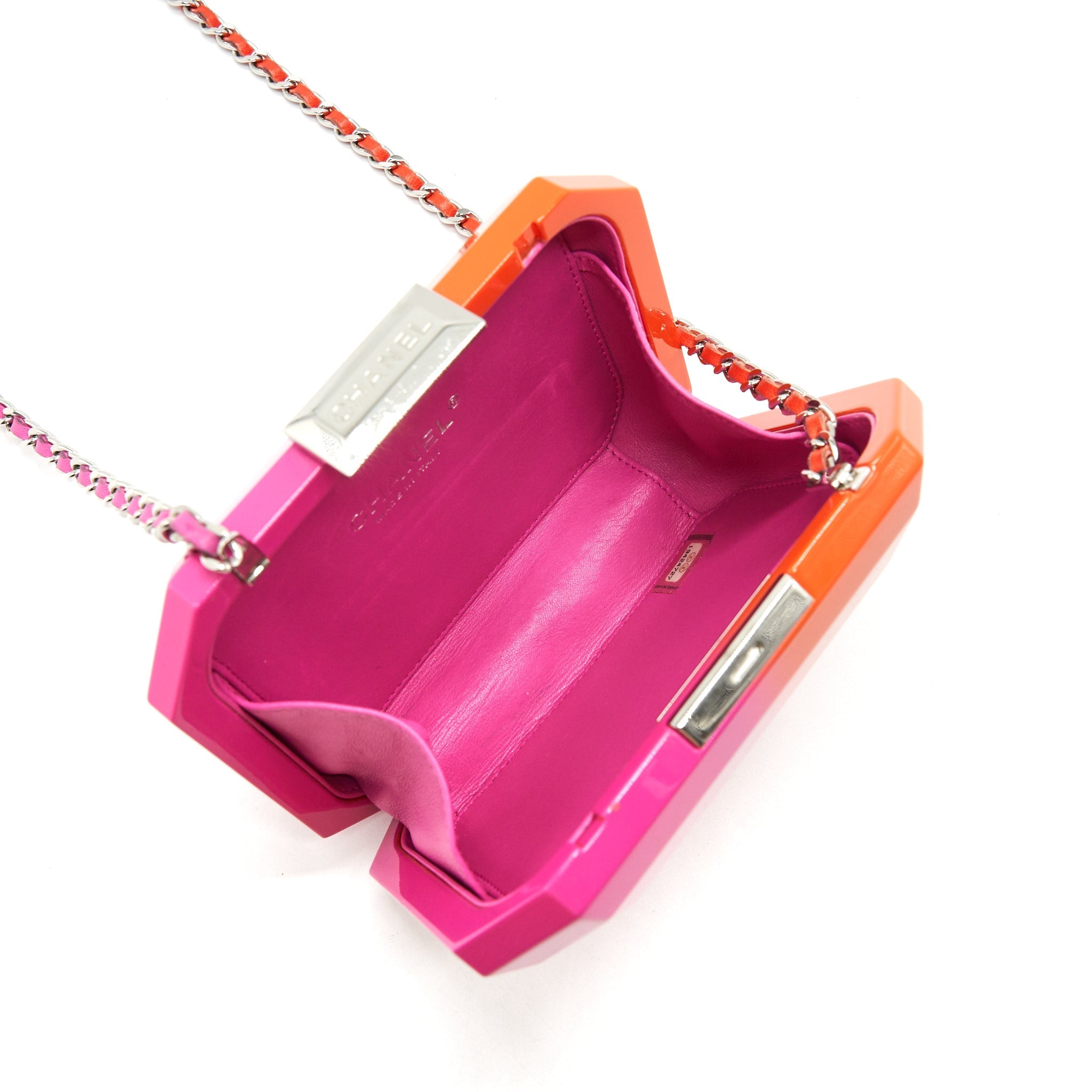 CHANEL RUNWAY MINAUDIERE CLUTCH PINK/ ORANGE