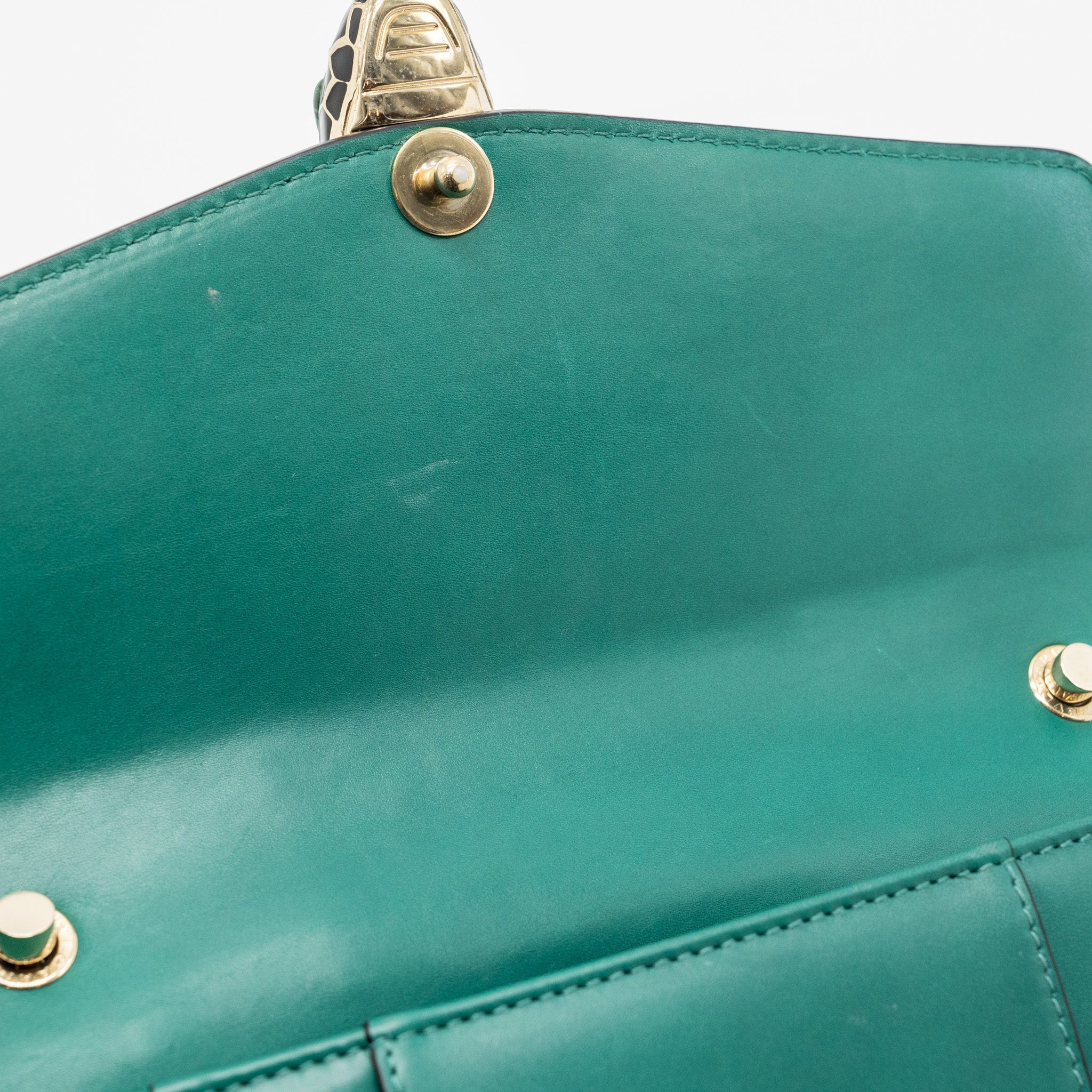 BVLGARI SERPENTI FOREVER CHAIN BAG CALFSKIN GREEN LGHW