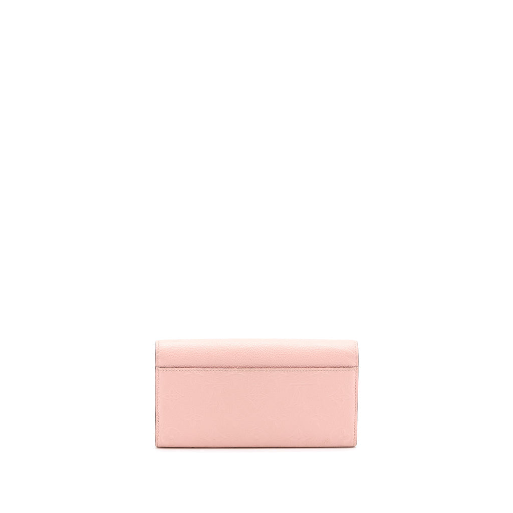 LOUIS VUITTON SARAH WALLET MONOGRAM EMPREINTE LIGHT PINK GHW