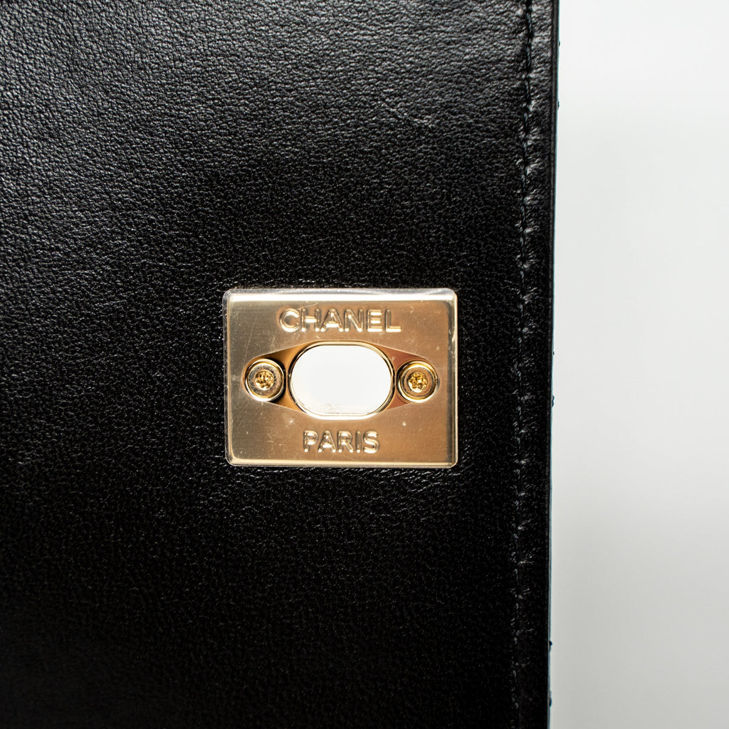 CHANEL MINI TRENDY CC WALLET ON CHAIN LAMBSKIN BLACK LGHW (MICROCHIP)