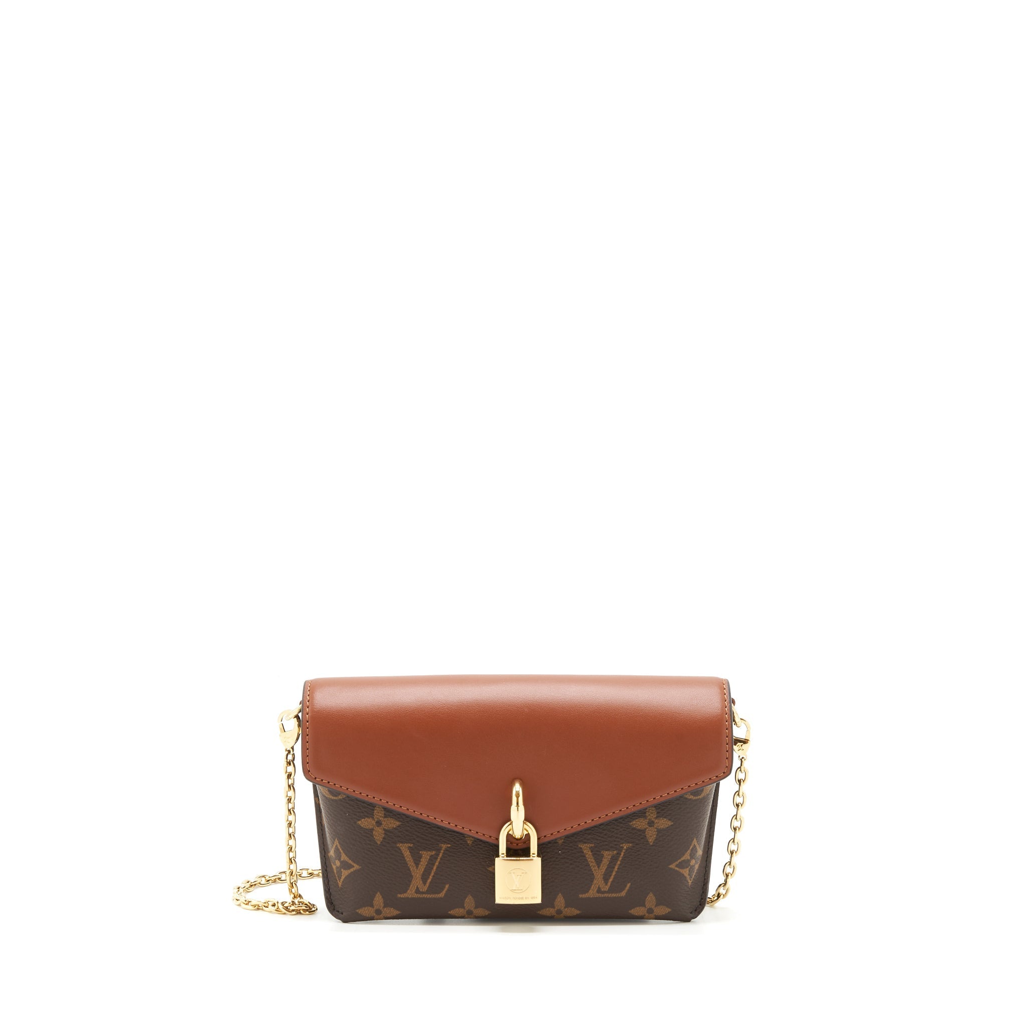 LOUIS VUITTON PADLOCK ON STRAP MONOGRAM CARAMEL GHW