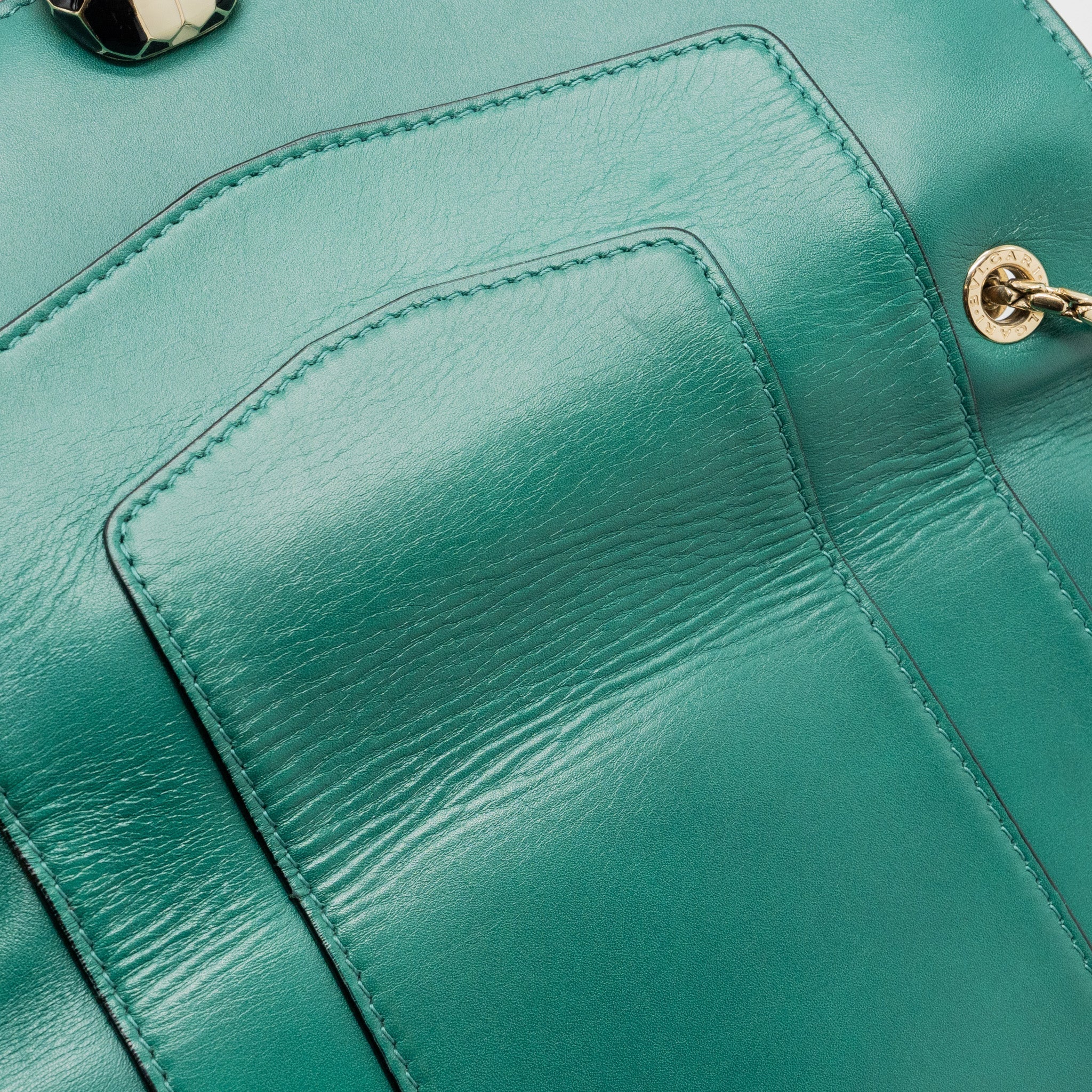 BVLGARI SERPENTI FOREVER CHAIN BAG CALFSKIN GREEN LGHW