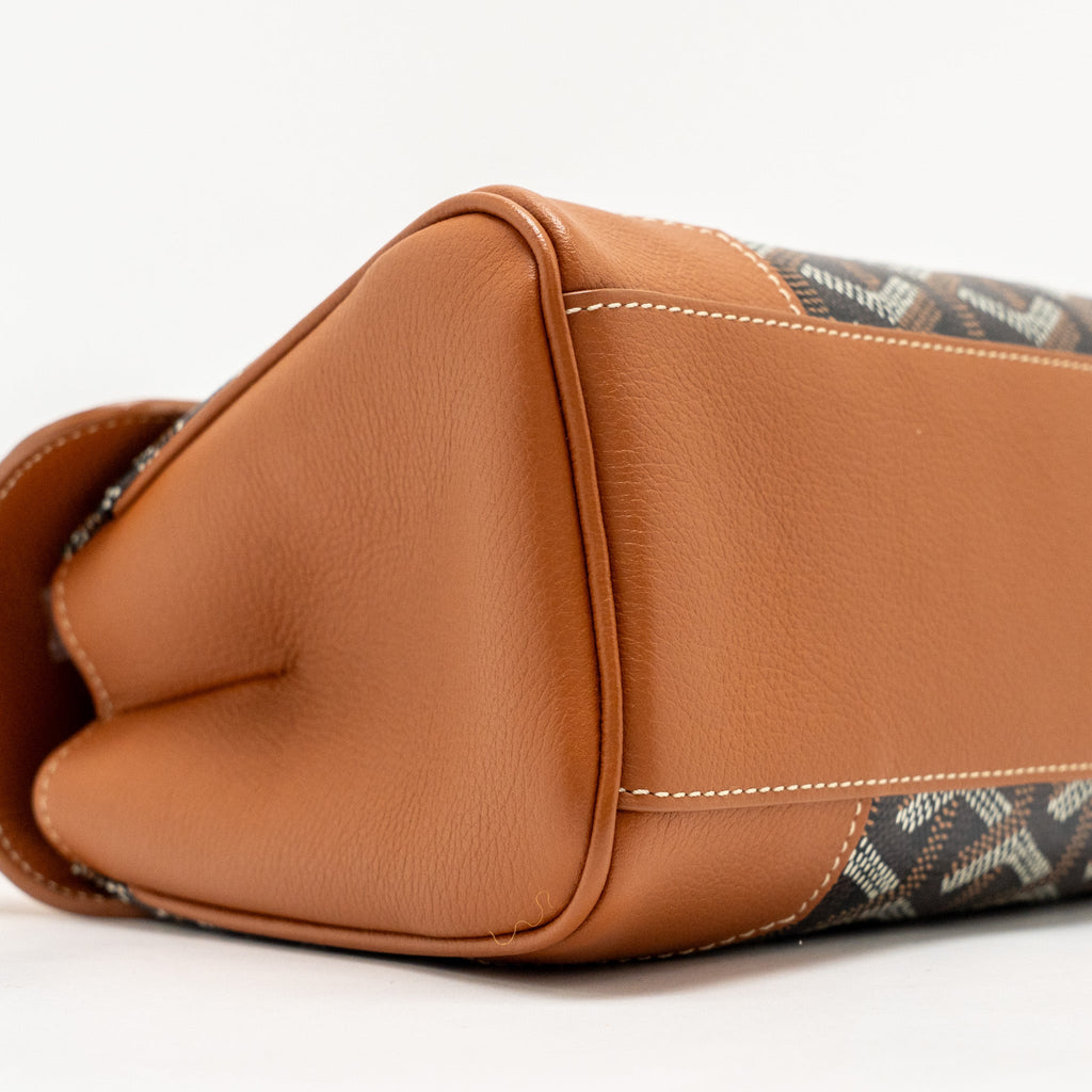 GOYARD MINI SAIGON GOYARDINE CANVAS/CALFSKIN BLACK/TAN SHW