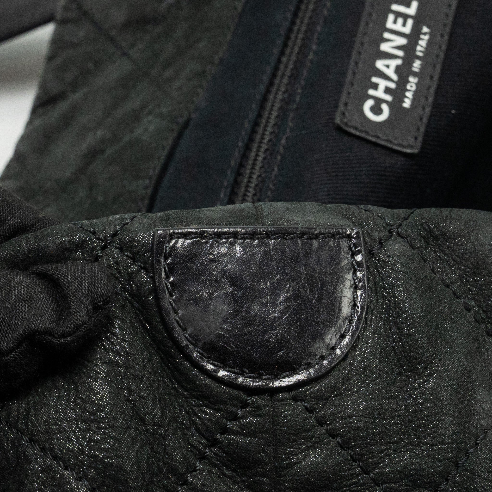 CHANEL LARGE QUILTED SHOULDER BAG CALFSKIN BLACK SHW