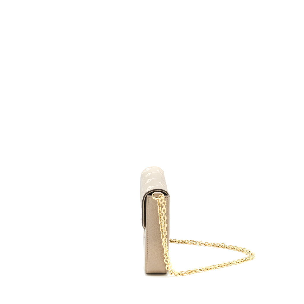 LOUIS VUITTON FELICIE POCHETTE TOURTERELLE/CREME GHW