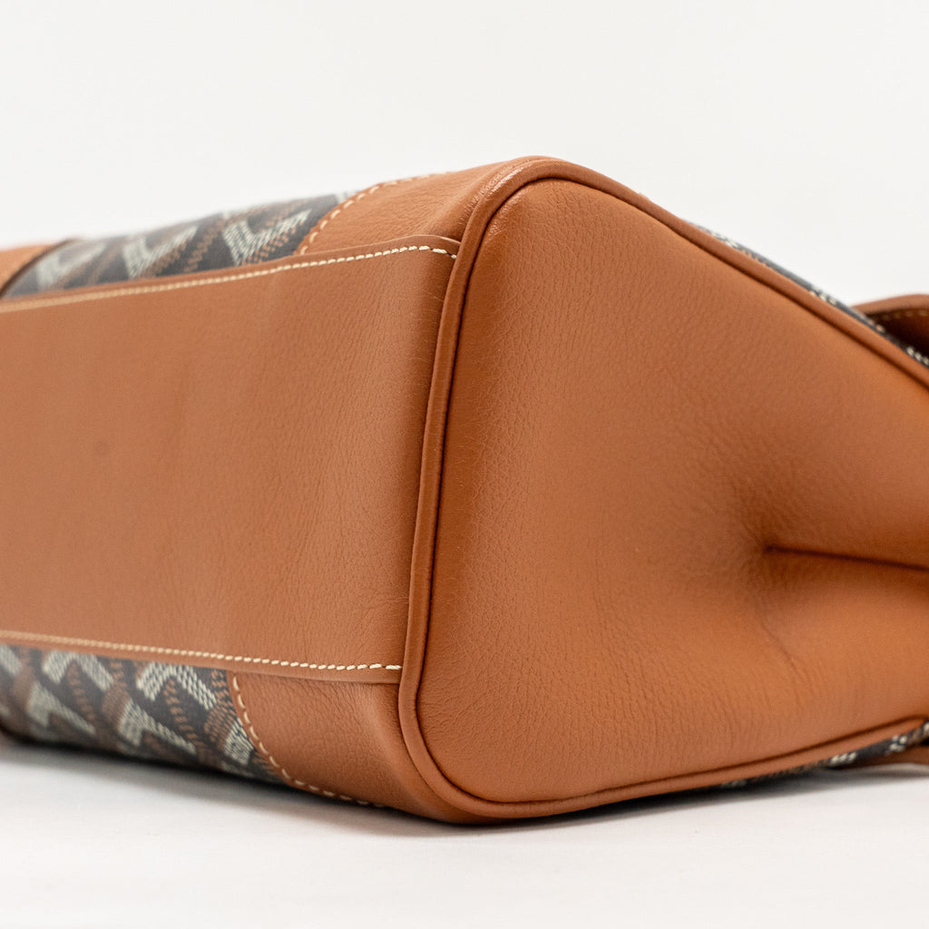 GOYARD MINI SAIGON GOYARDINE CANVAS/CALFSKIN BLACK/TAN SHW