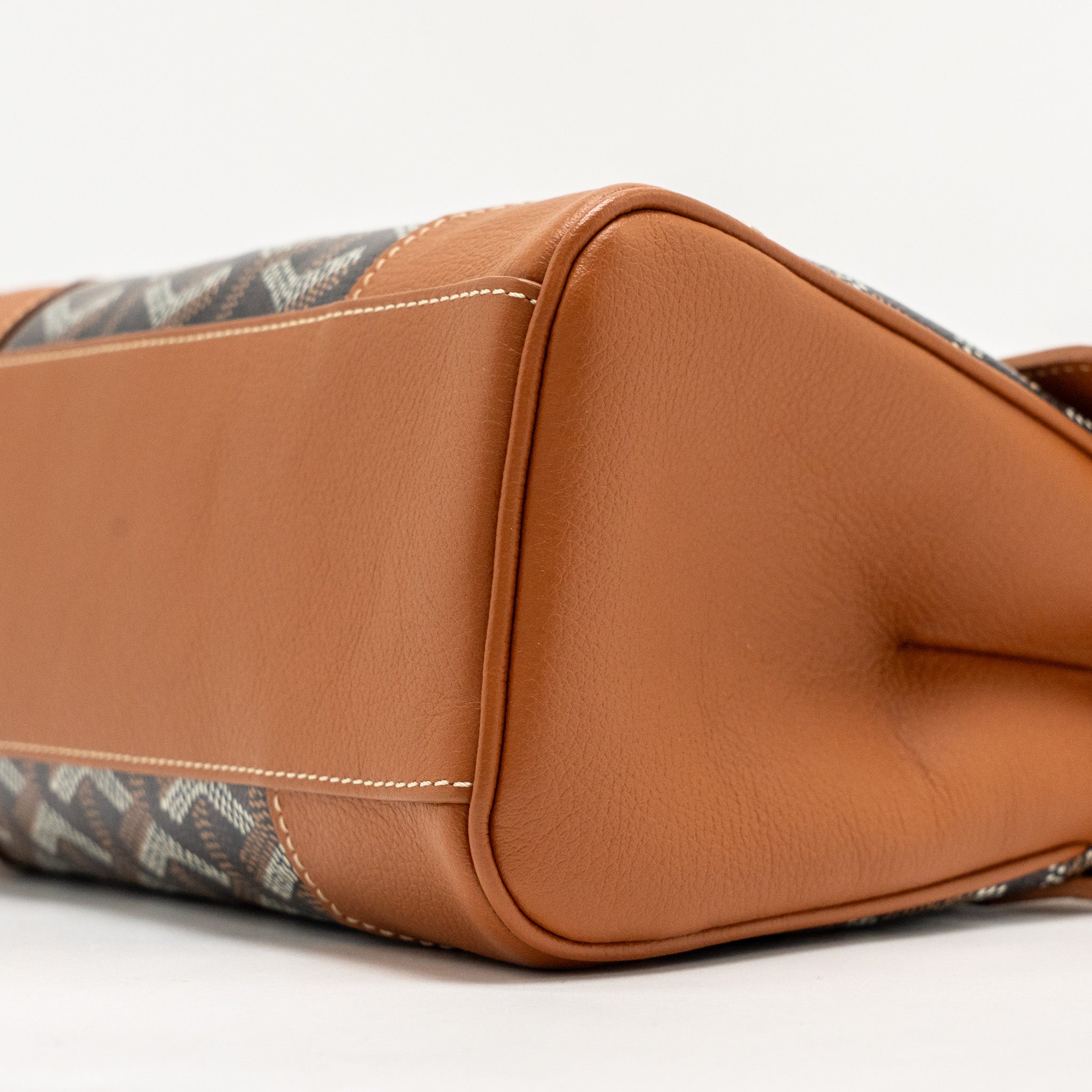 GOYARD MINI SAIGON GOYARDINE CANVAS/CALFSKIN BLACK/TAN SHW