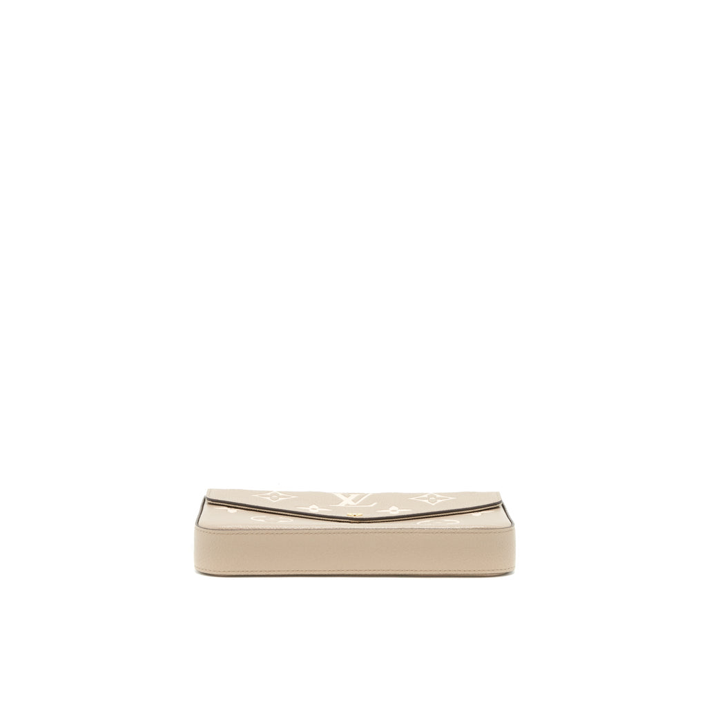 LOUIS VUITTON FELICIE POCHETTE TOURTERELLE/CREME GHW