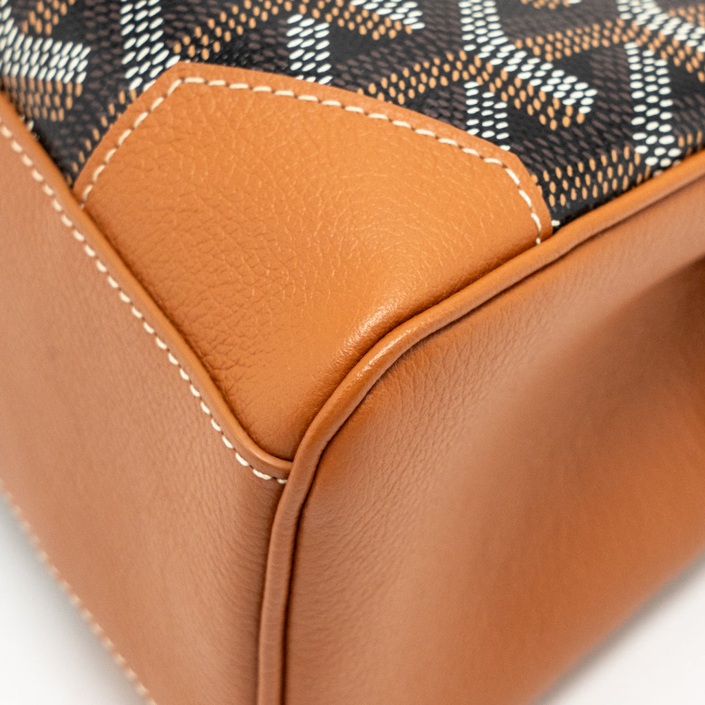 GOYARD MINI SAIGON GOYARDINE CANVAS/CALFSKIN BLACK/TAN SHW