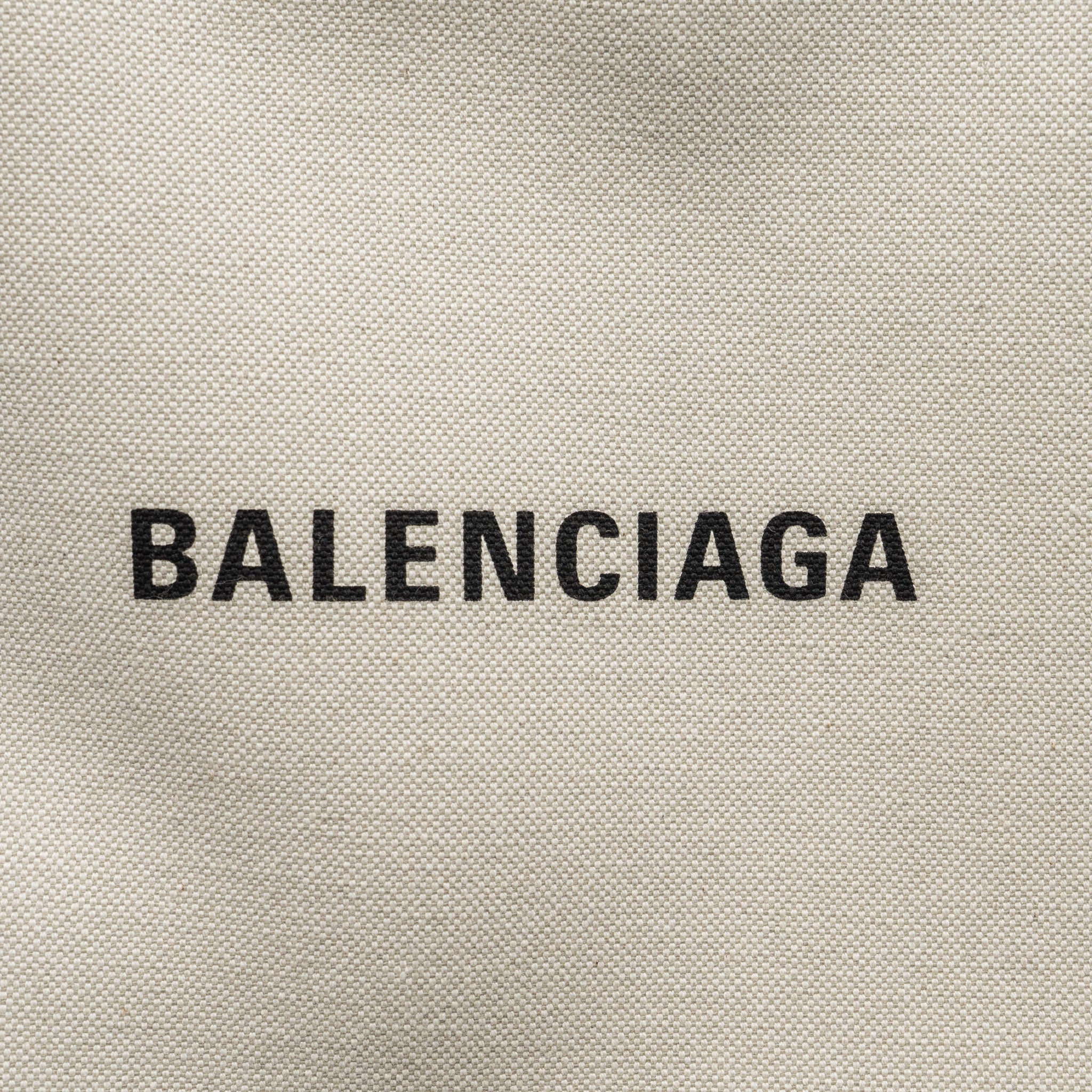 BALENCIAGA CABAS TOTE BAG CANVAS/CALFSKIN BEIGE/BLACK SHW