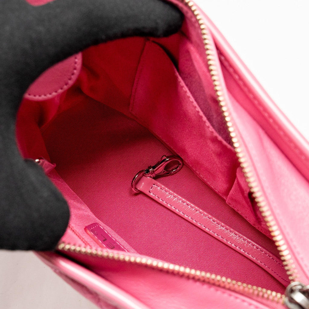 CHANEL SMALL GABRIELLE HOBO BAG AGED CALFSKIN PINK MULTICOLOURED HARDWARE
