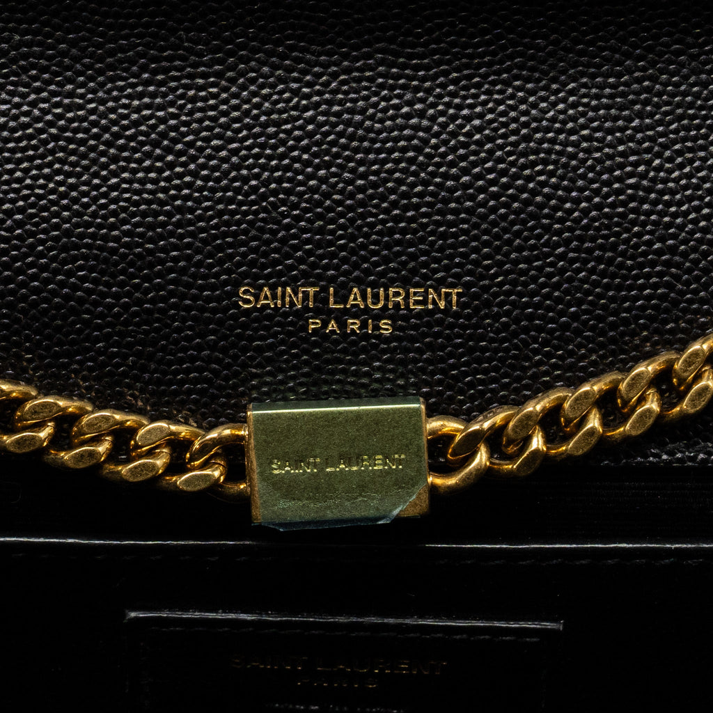 SAINT LAURENT/YSL MEDIUM KATE BAG GRAINED CALFSKIN BLACK GHW