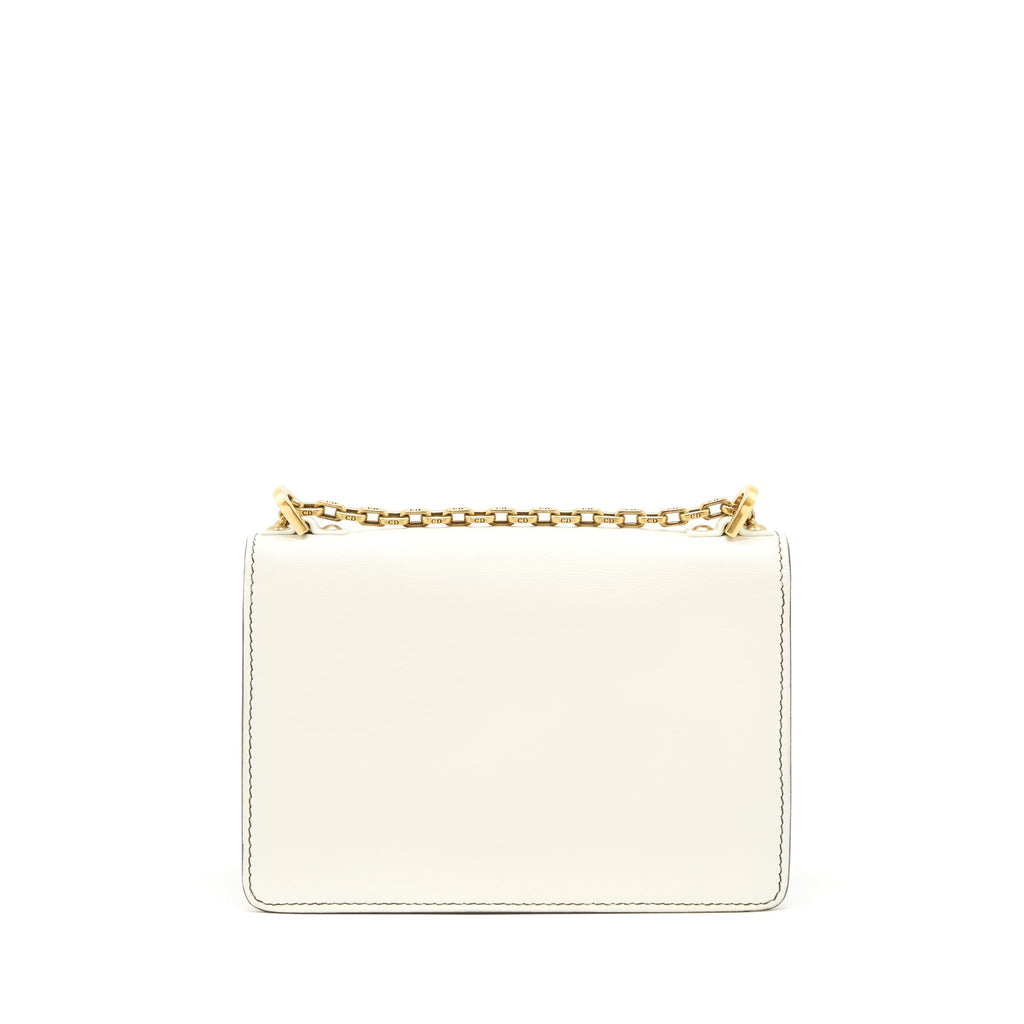 DIOR J'ADIOR FLAP BAG CHAIN BAG CLUTCH WHITE GHW