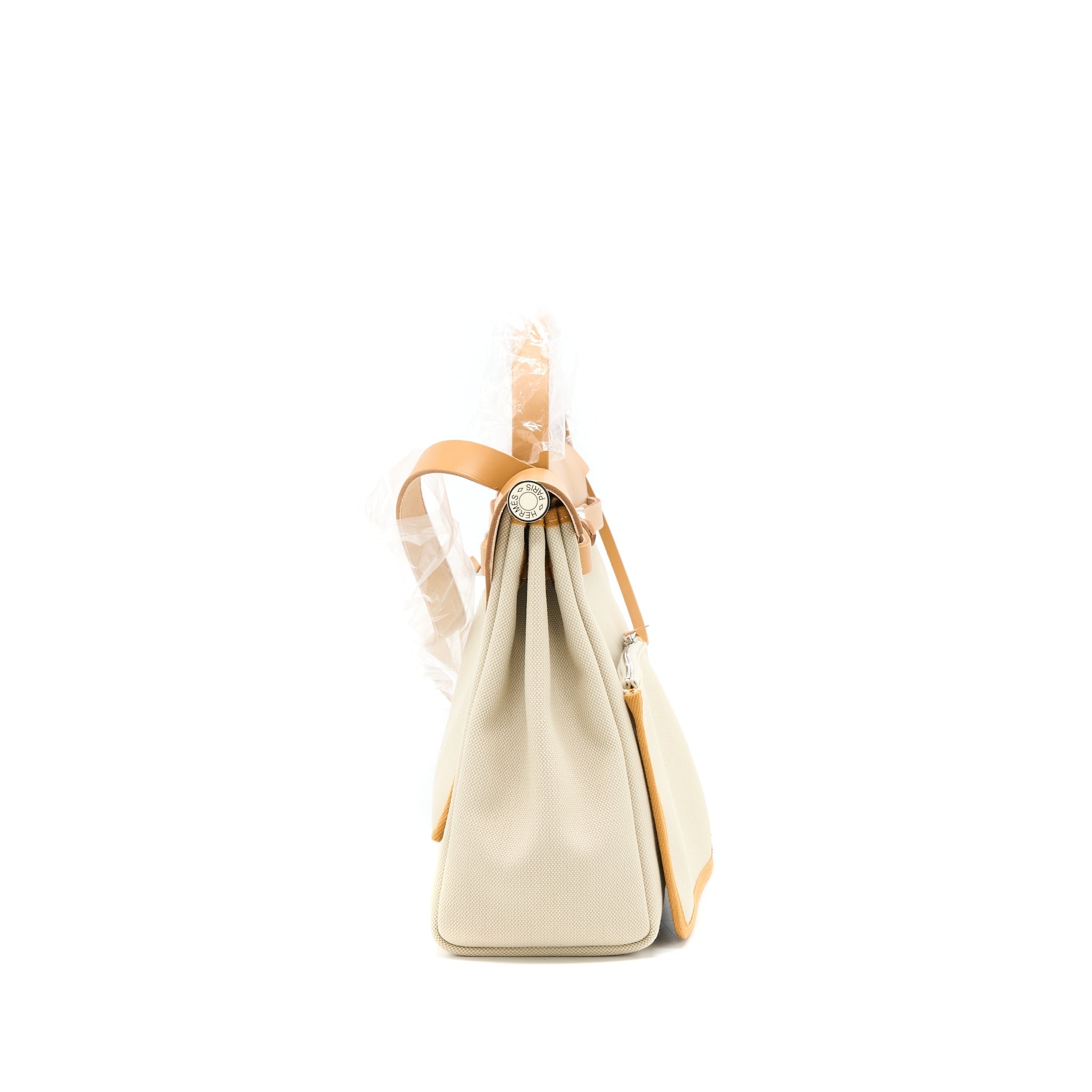 HERMES HERBAG ZIP 31 BAG CANVAS BRETON/NATURAL SABLE/NATA SHW