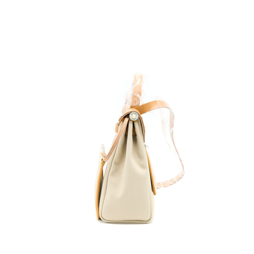 HERMES HERBAG ZIP 31 BAG CANVAS BRETON/NATURAL SABLE/NATA SHW