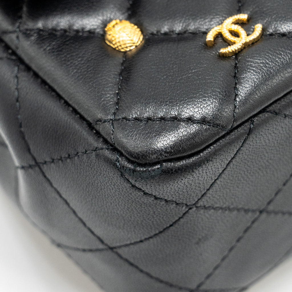 CHANEL EGYPTIAN AMULET MINI RECTANGULAR FLAP BAG LAMBSKIN BLACK GHW