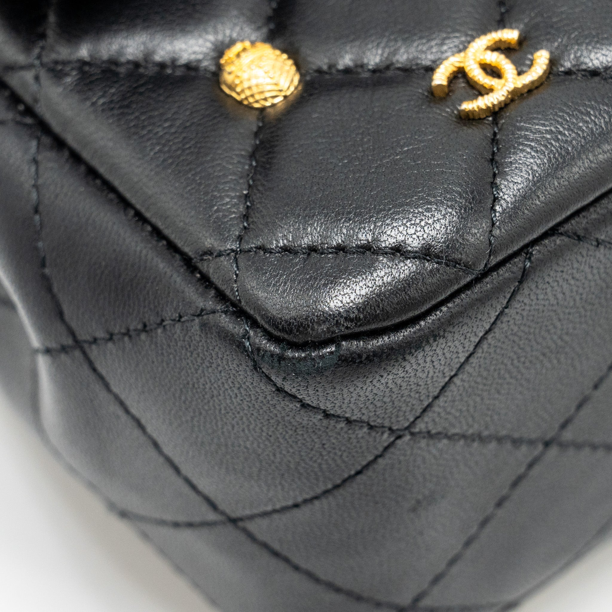 CHANEL EGYPTIAN AMULET MINI RECTANGULAR FLAP BAG LAMBSKIN BLACK GHW